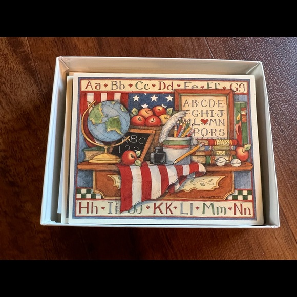 Lang Susan Winget OLD GLORY Teacher 12 Blank Note Cards Vintage Main Street 1998 - Picture 5 of 9